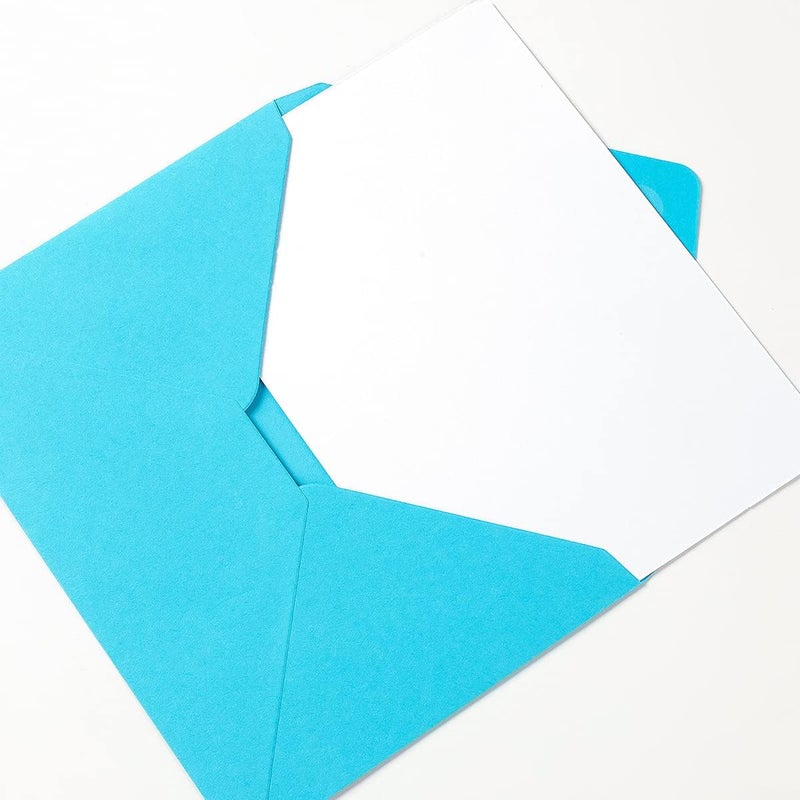 Wishop A7 Colorful Envelopes and Blank Cards 24 Pieces A7 Envelopes and 24 Pieces 5x7 Colorful Flat Cards for Weddings, Invitations, Birthday, Baby Shower (White) - Image 4